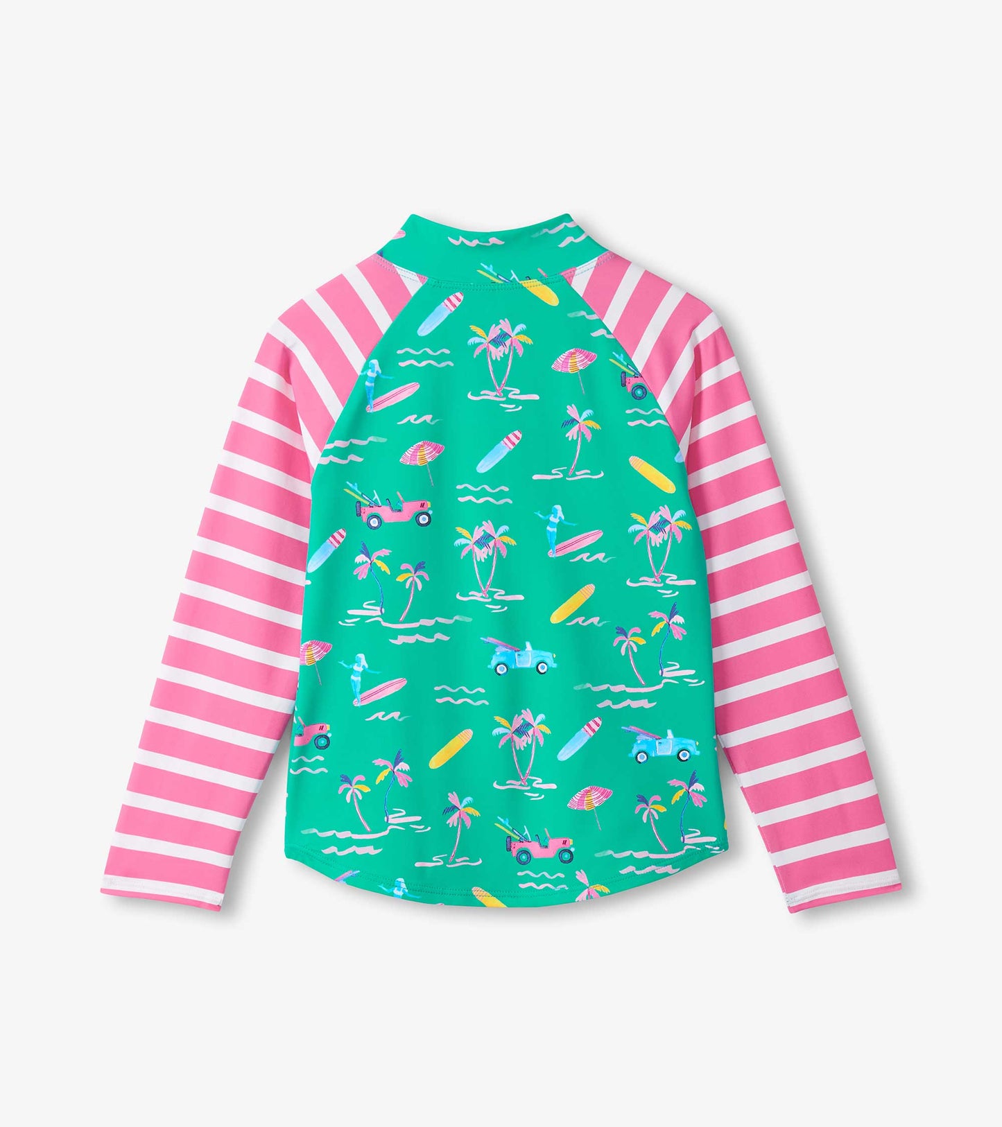 Girls Tropical Long Sleeve Two-Piece Rashguard Swimsuit