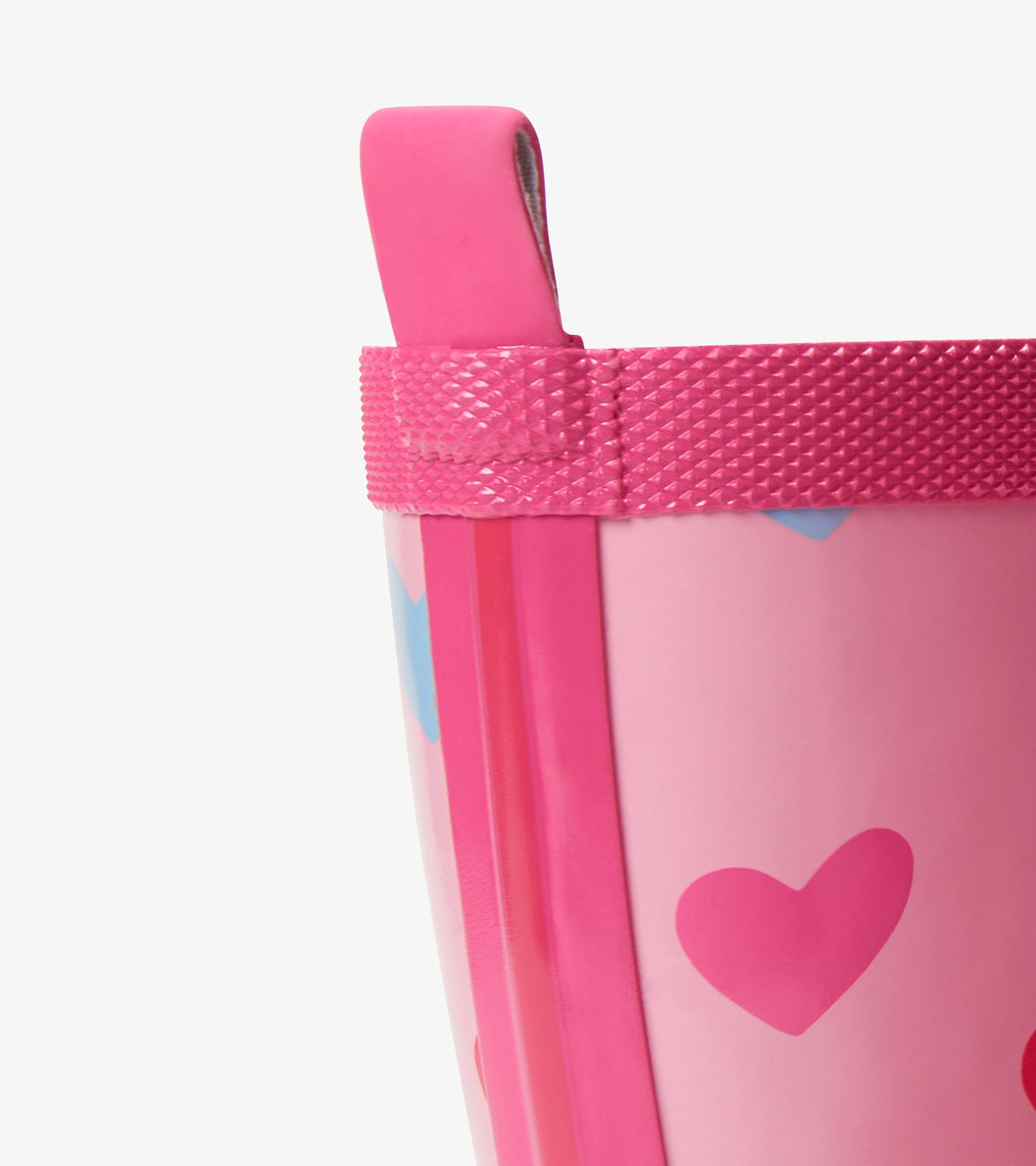 Girls Pink Hearts Shiny Rain Boot