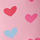 View Girls Pink Hearts Shiny Rain Boot - Pink background with red, pink, and blue hearts