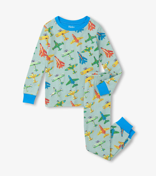 Boys Vintage Aircrafts Cotton Pyjama Set