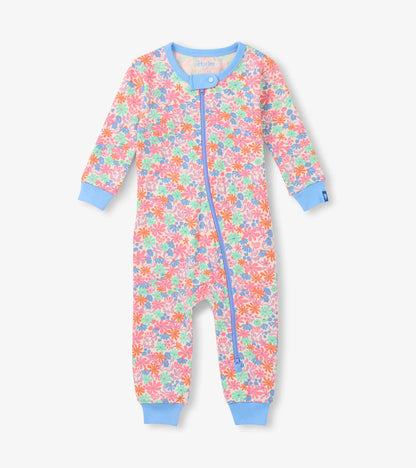 Baby Girls Whimsical Flowers Cotton Sleeper