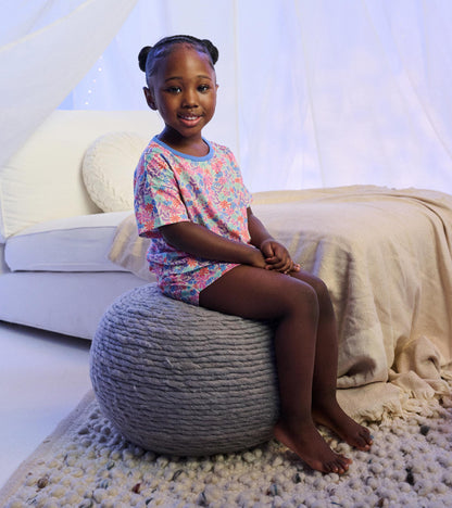 Girls Whimsical Flowers Short Sleep Set