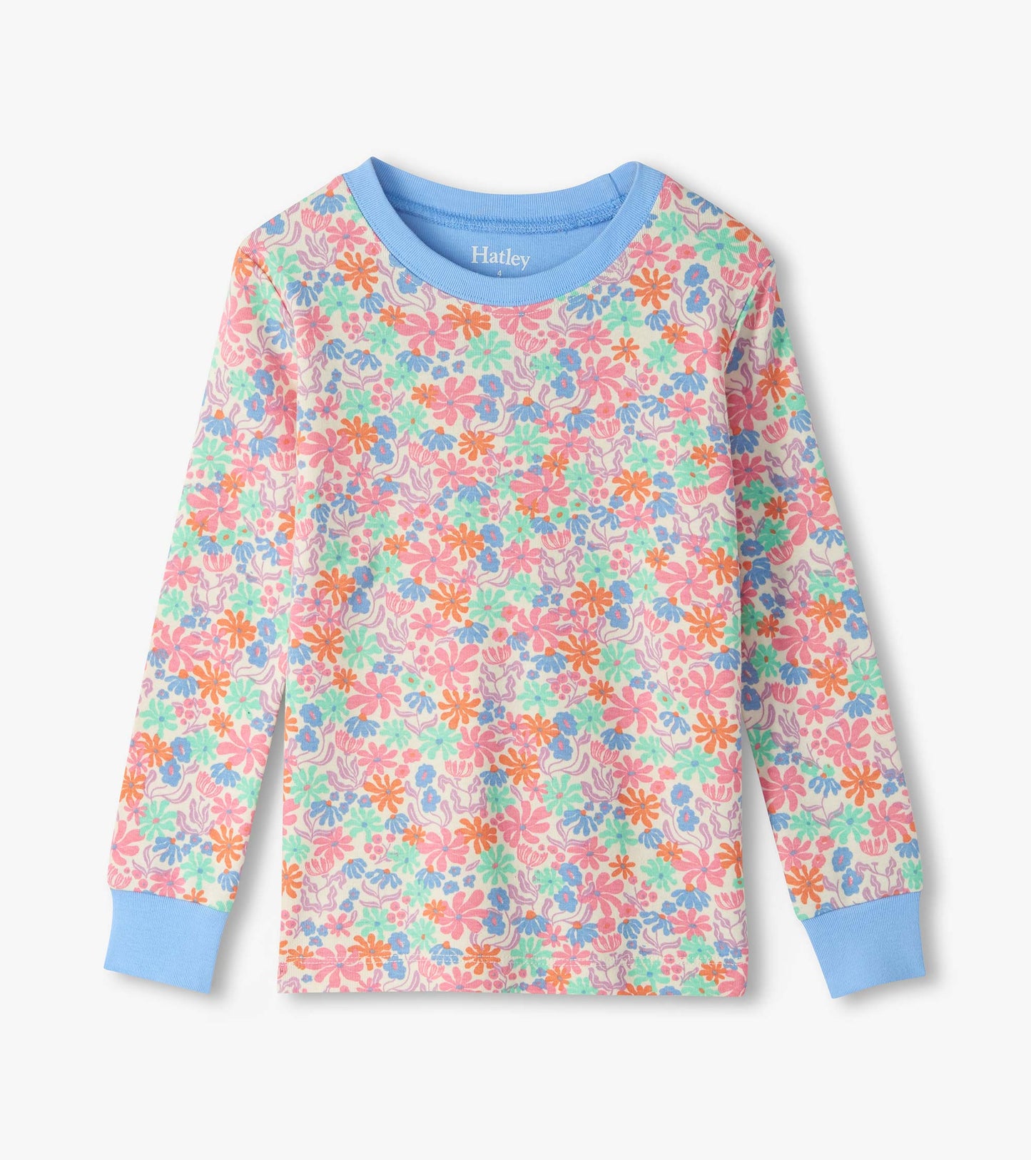 Girls Whimsical Flowers Cotton Pyjama Set