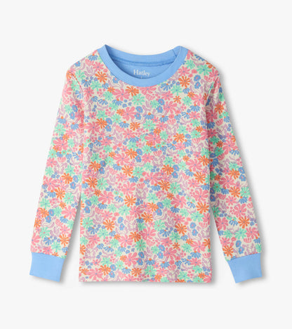 Girls Whimsical Flowers Cotton Pyjama Set