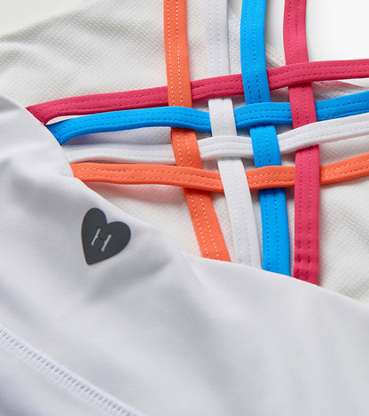 Girls White Strappy Active Tank