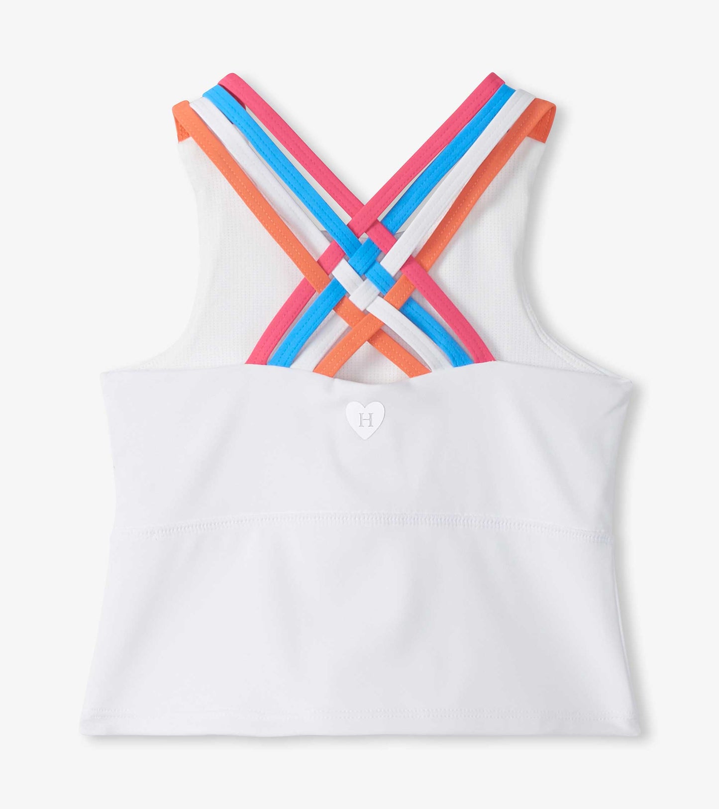 Girls White Strappy Active Tank