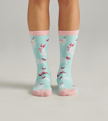 Kitty Cat Book Club Women's Crew Socks