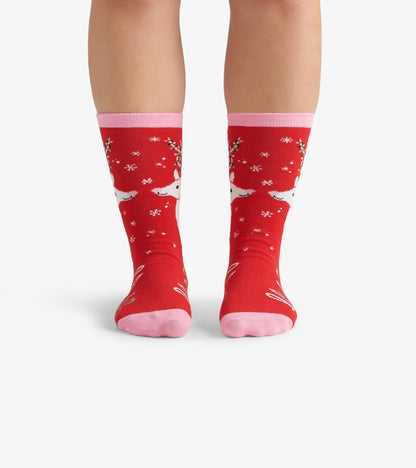 Women's Lighten Up Deer Crew Socks Hatley Little Blue House