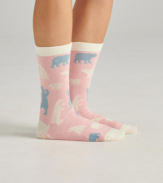 Women's Pink Polar Bears Crew Socks