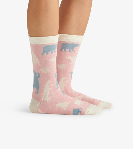 Women's Pink Polar Bears Crew Socks