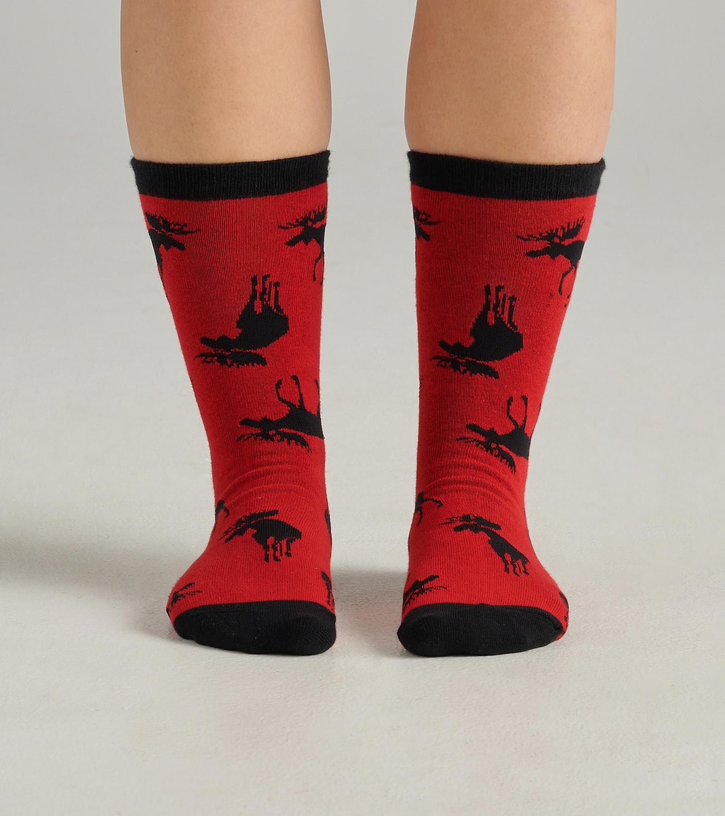 Moose on Red Women's Crew Socks