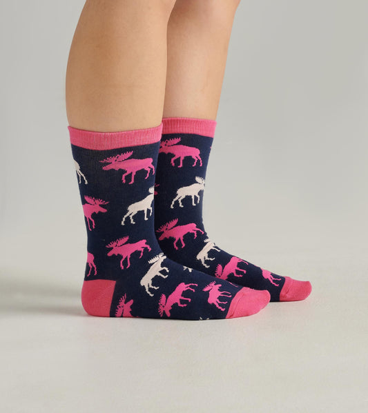 Raspberry Moose Women's Crew Socks