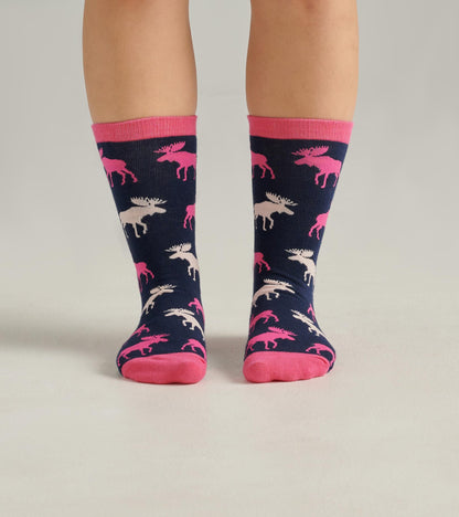 Raspberry Moose Women's Crew Socks