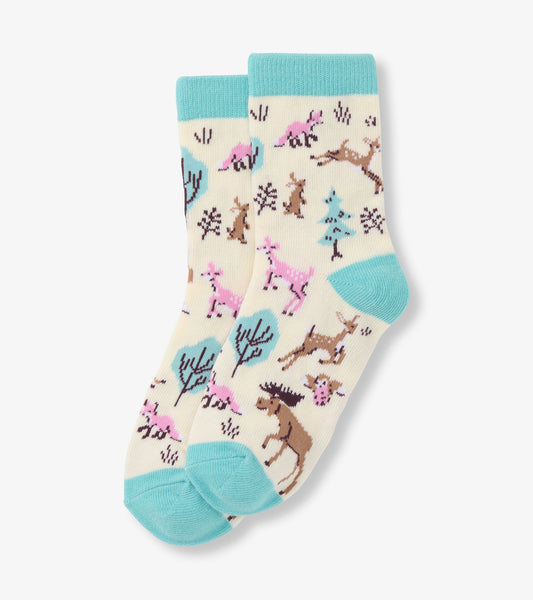 Girls Forest Animals Crew Socks Hatley Little Blue House
