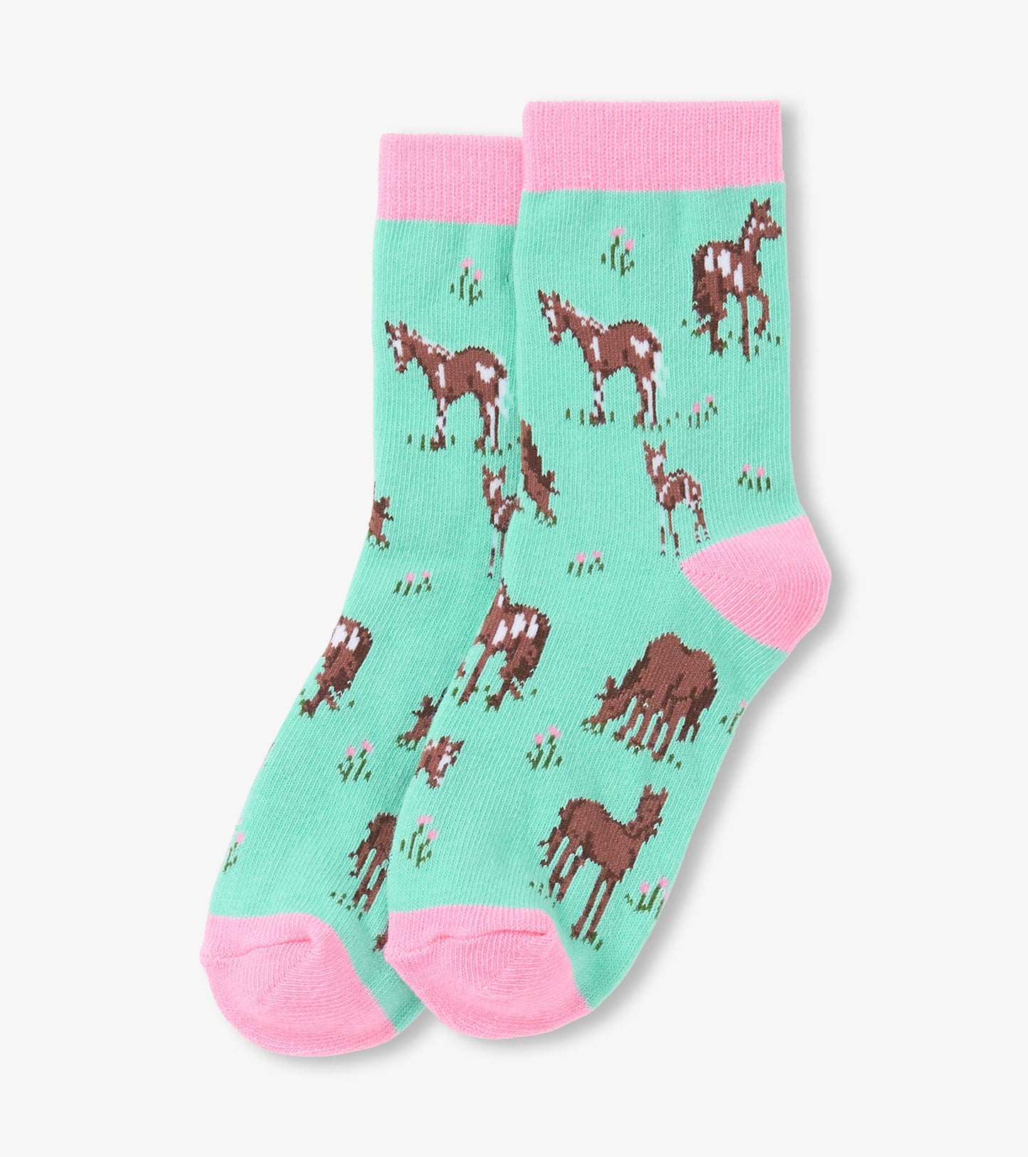 Girls Western Horses Crew Socks