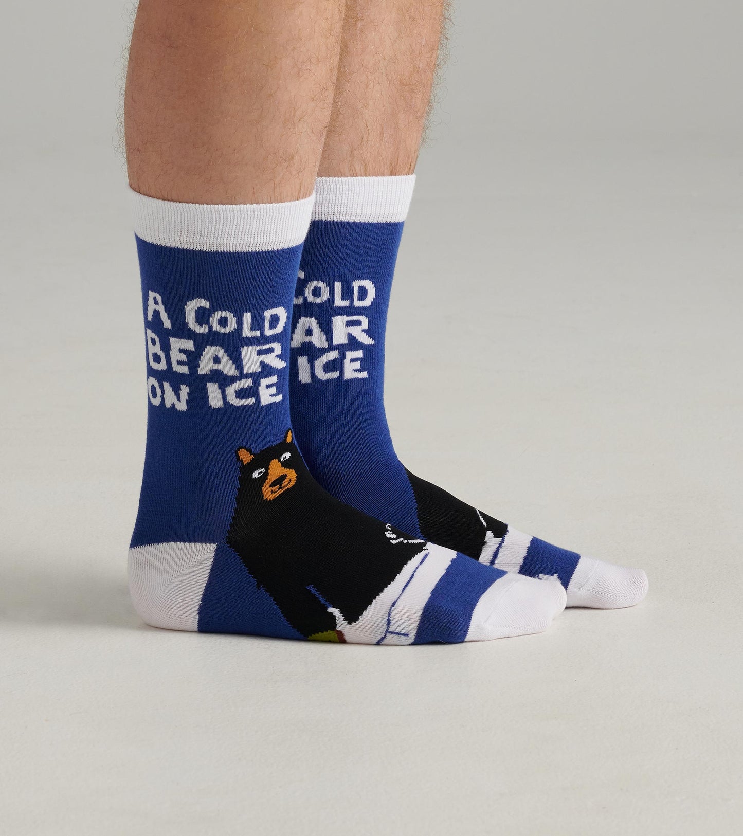 A Cold Bear on Ice Men's Crew Socks