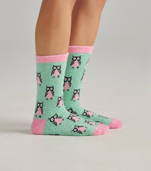 Women's Night Owl Fuzzy Socks