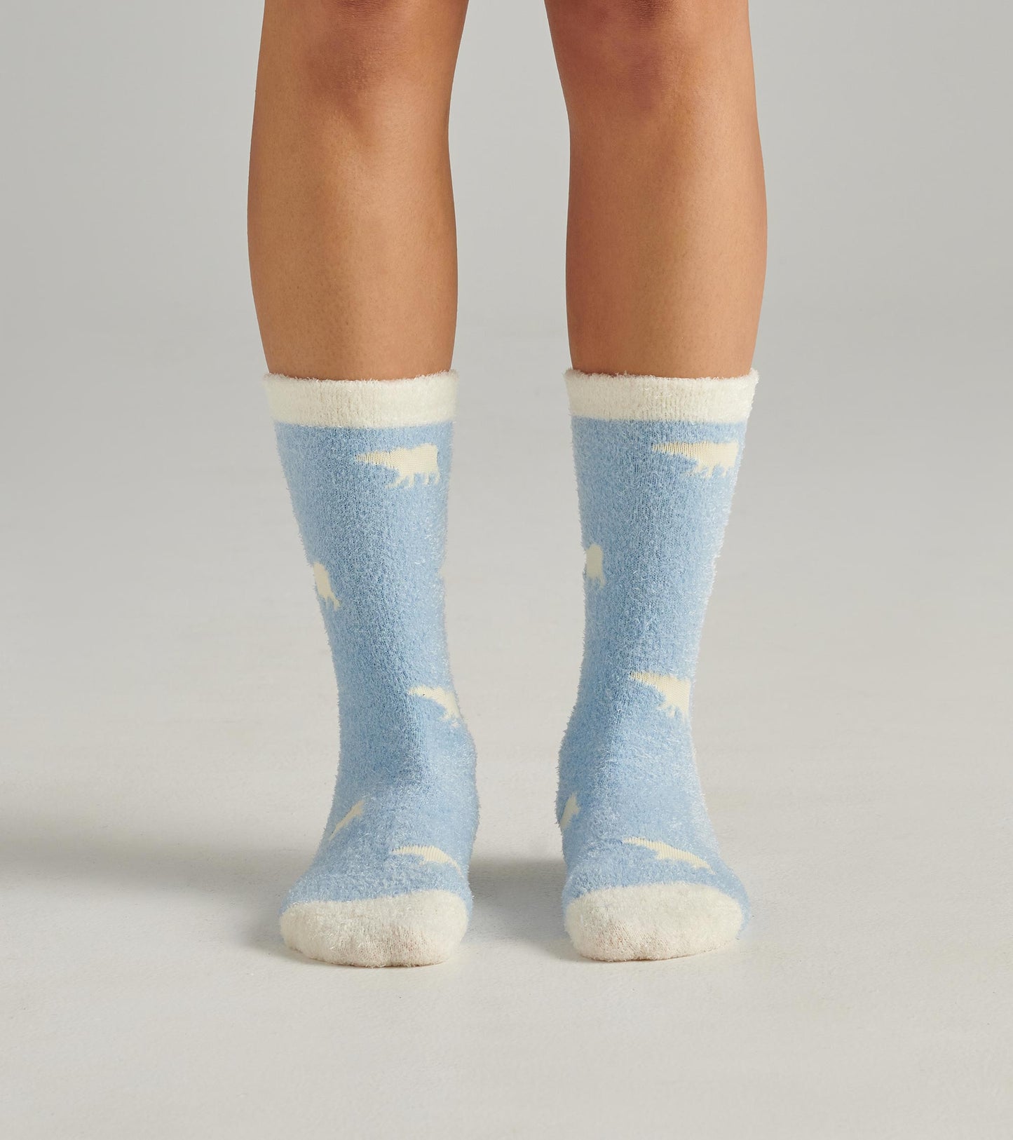 Women's Blue Polar Bears Fuzzy Socks