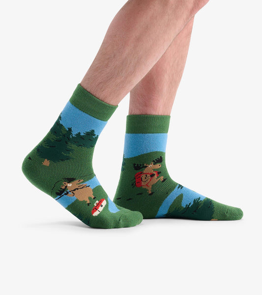 Adult Hiking Moose Cozy Socks