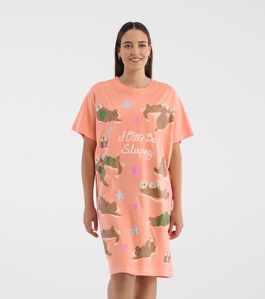 Women's Otter Be Sleeping Sleepshirt Hatley Little Blue House