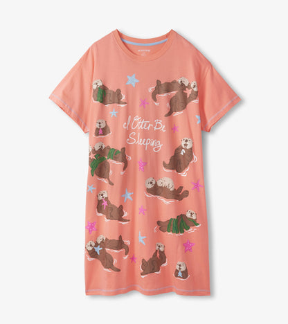 Women's Otter Be Sleeping Sleepshirt Hatley Little Blue House