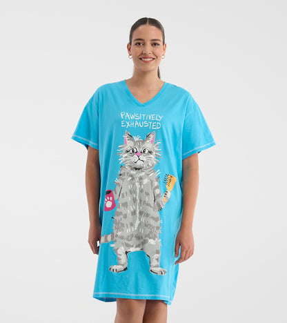 Women's Pawsitively Exhausted Sleepshirt