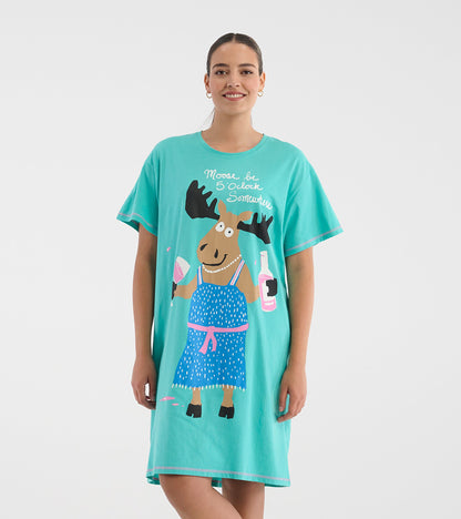 Women's Moose Be 5 O'Clock Sleepshirt