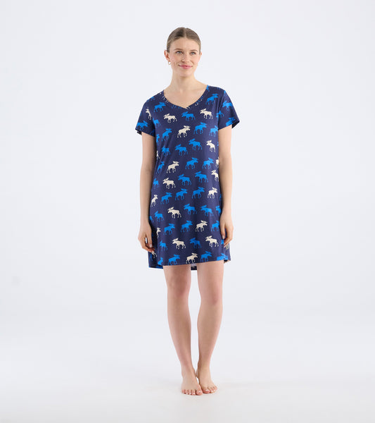 Women's Blue Moose Nightdress Hatley Little Blue House