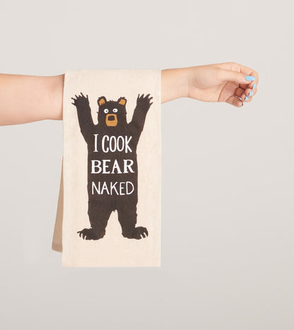 I Cook Bear Naked Tea Towel