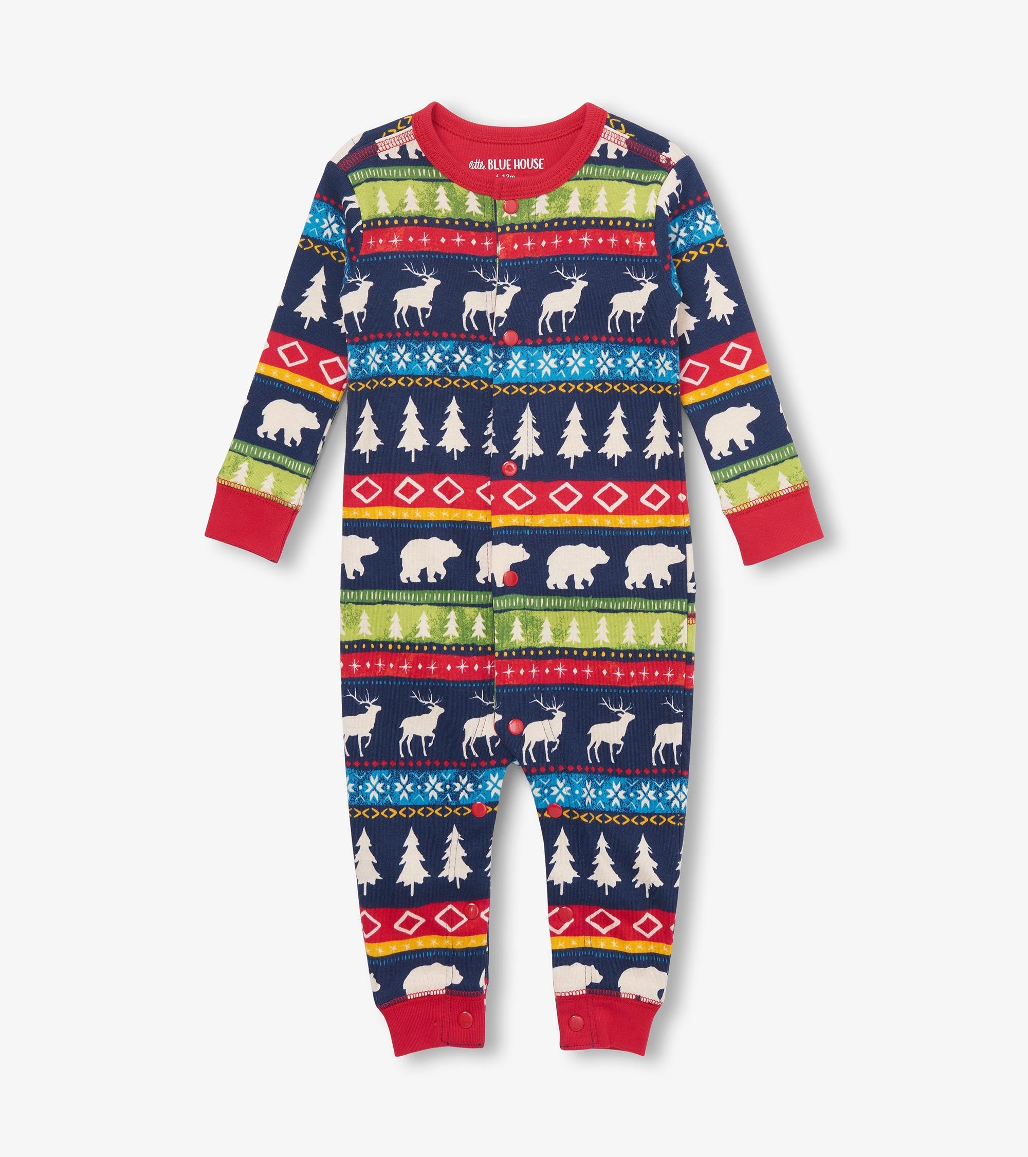 Baby Navy Fair Isle Union Suit