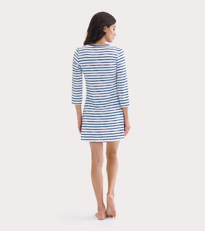 Women's Watercolor Stripes Seaside Beach Dress