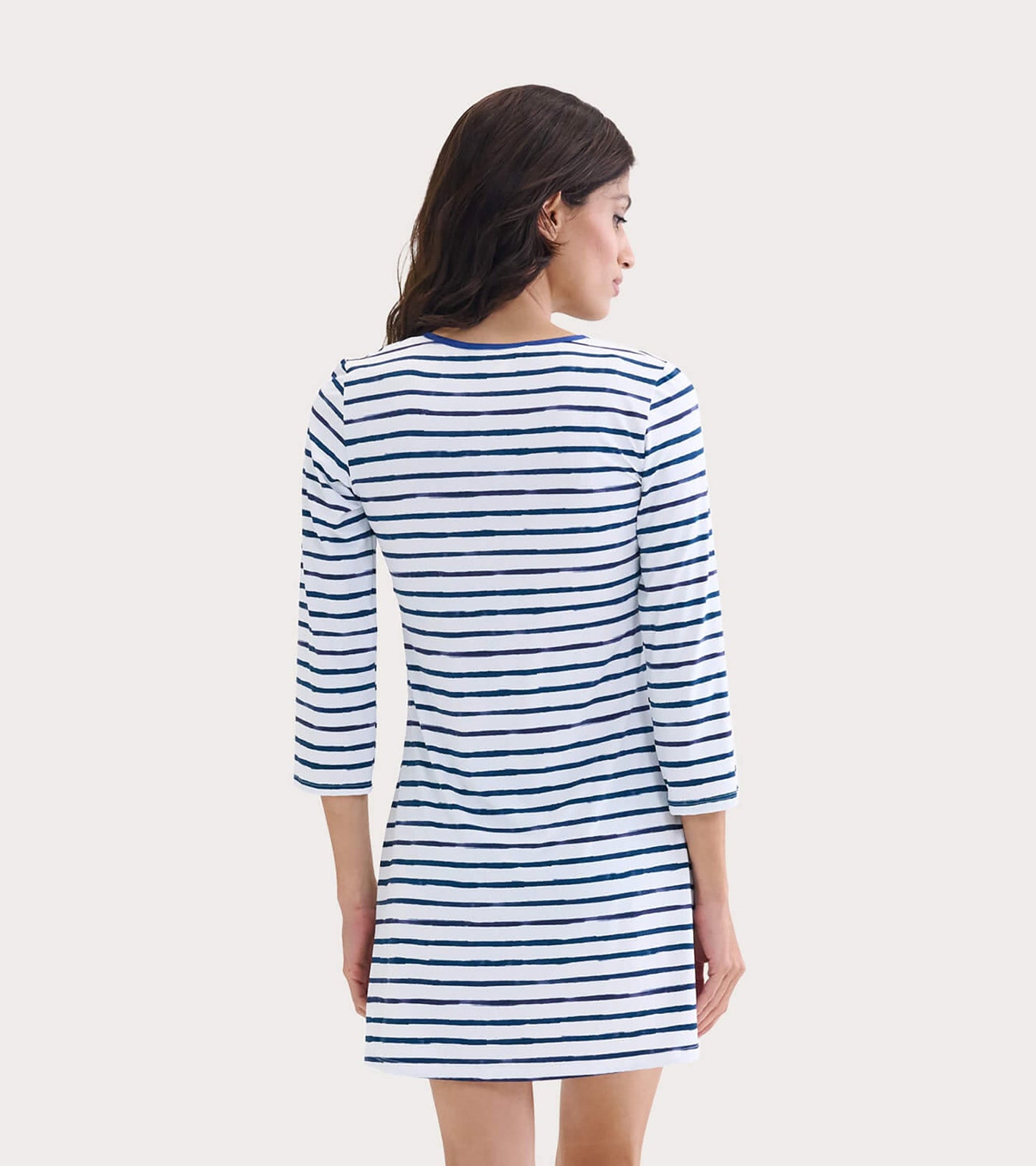 Women's Watercolor Stripes Seaside Beach Dress