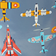 View Boys Airplanes Shiny Rain Boots - Colorful cartoon airplanes and rockets on a blue background