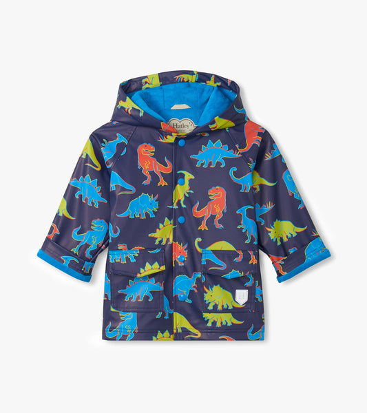 Boys Neon Dinos Raincoat