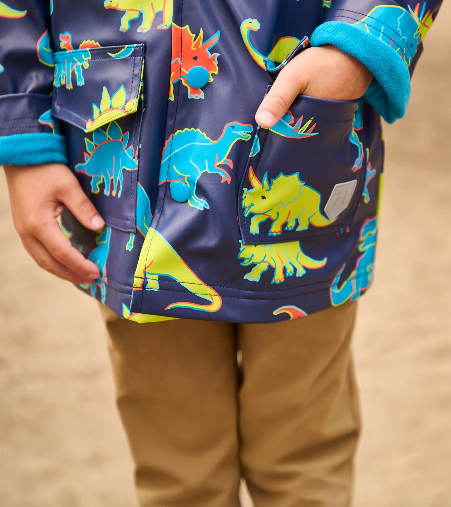 Boys Neon Dinos Raincoat