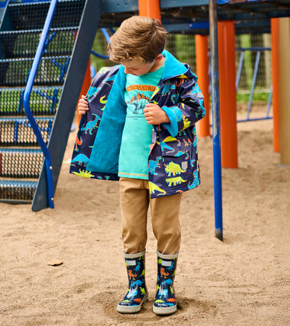 Boys Neon Dinos Raincoat
