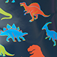 View Boys Neon Dinos Shiny Rain Boots - Colorful dinosaur silhouettes on a dark background