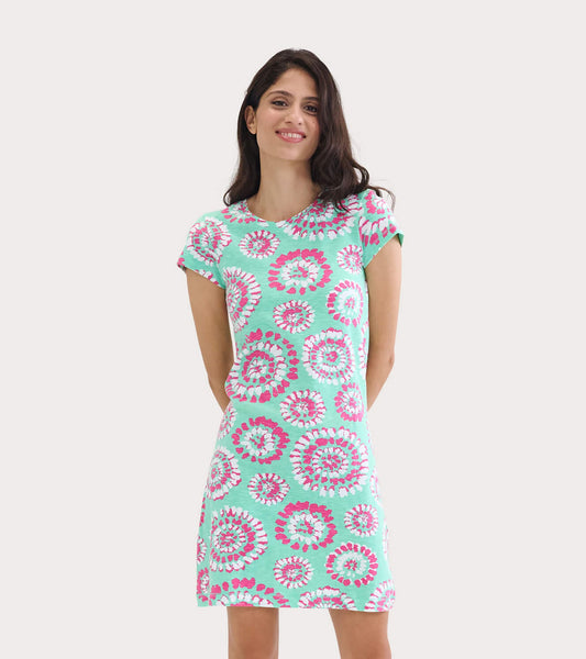 Women's Mandala Crew Neck T-Shirt Dress