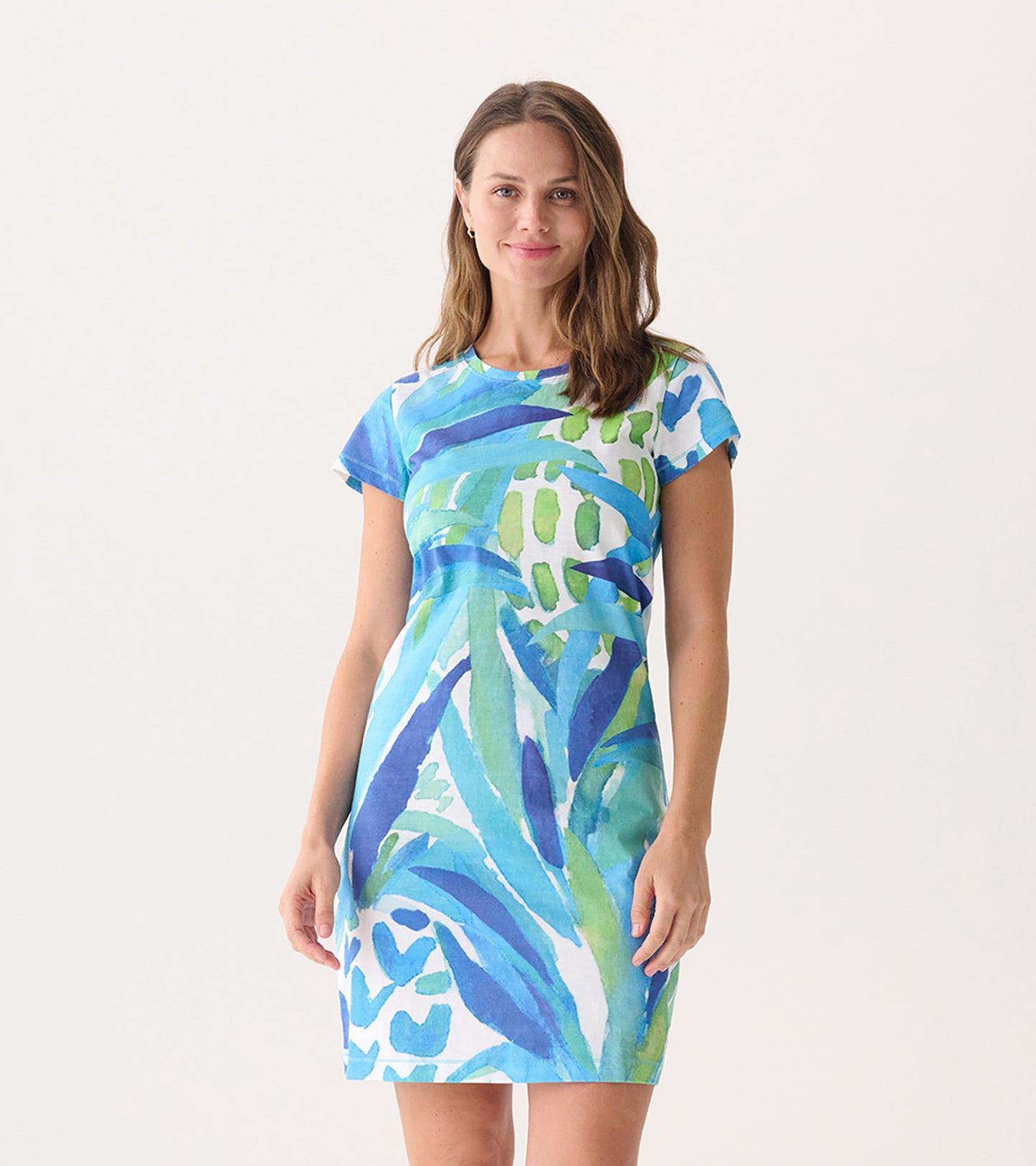 Women's Painted Pineapples Crew Neck T-Shirt Dress
