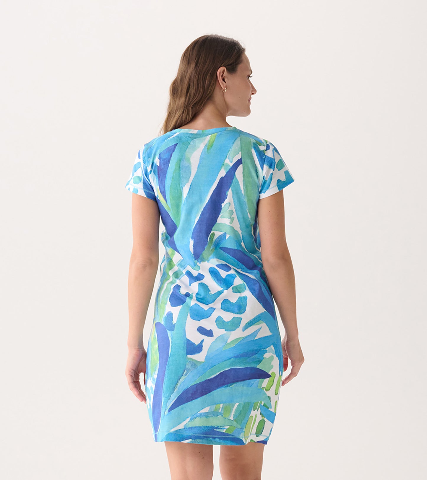 Women's Painted Pineapples Crew Neck T-Shirt Dress
