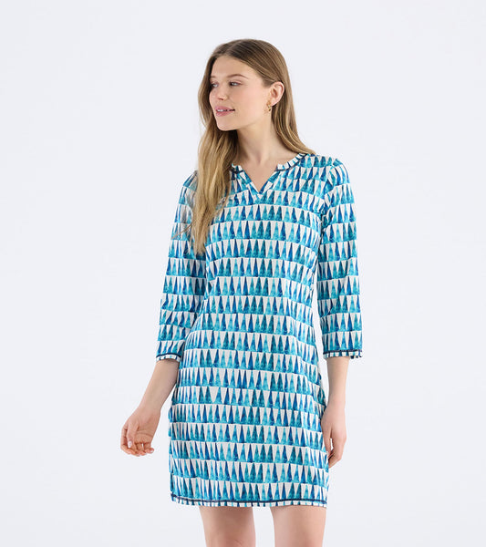 Women's Painted Triangles Notch Neck Dress