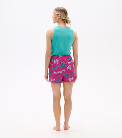Women's Cheetah Polyknit Pyjama Shorts