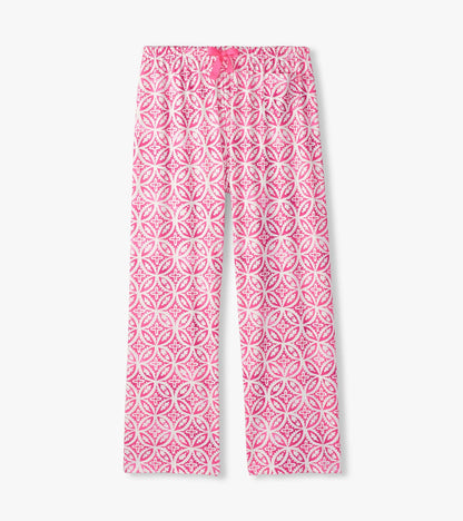 Capelton Road Women's Pink Lotus Mandala Pajama Pants