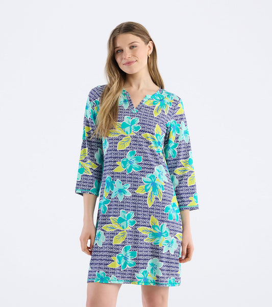 Women's Bold Floral Notch Neck Dress