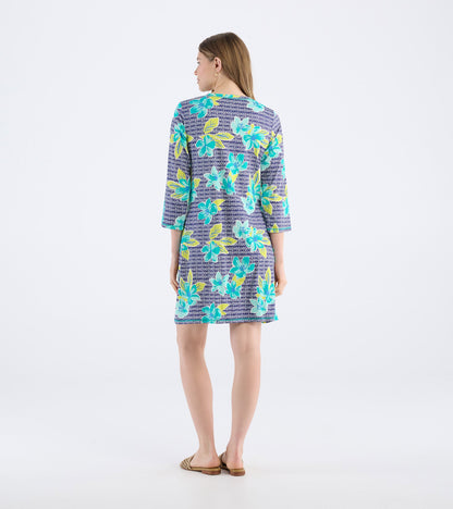 Women's Bold Floral Notch Neck Dress