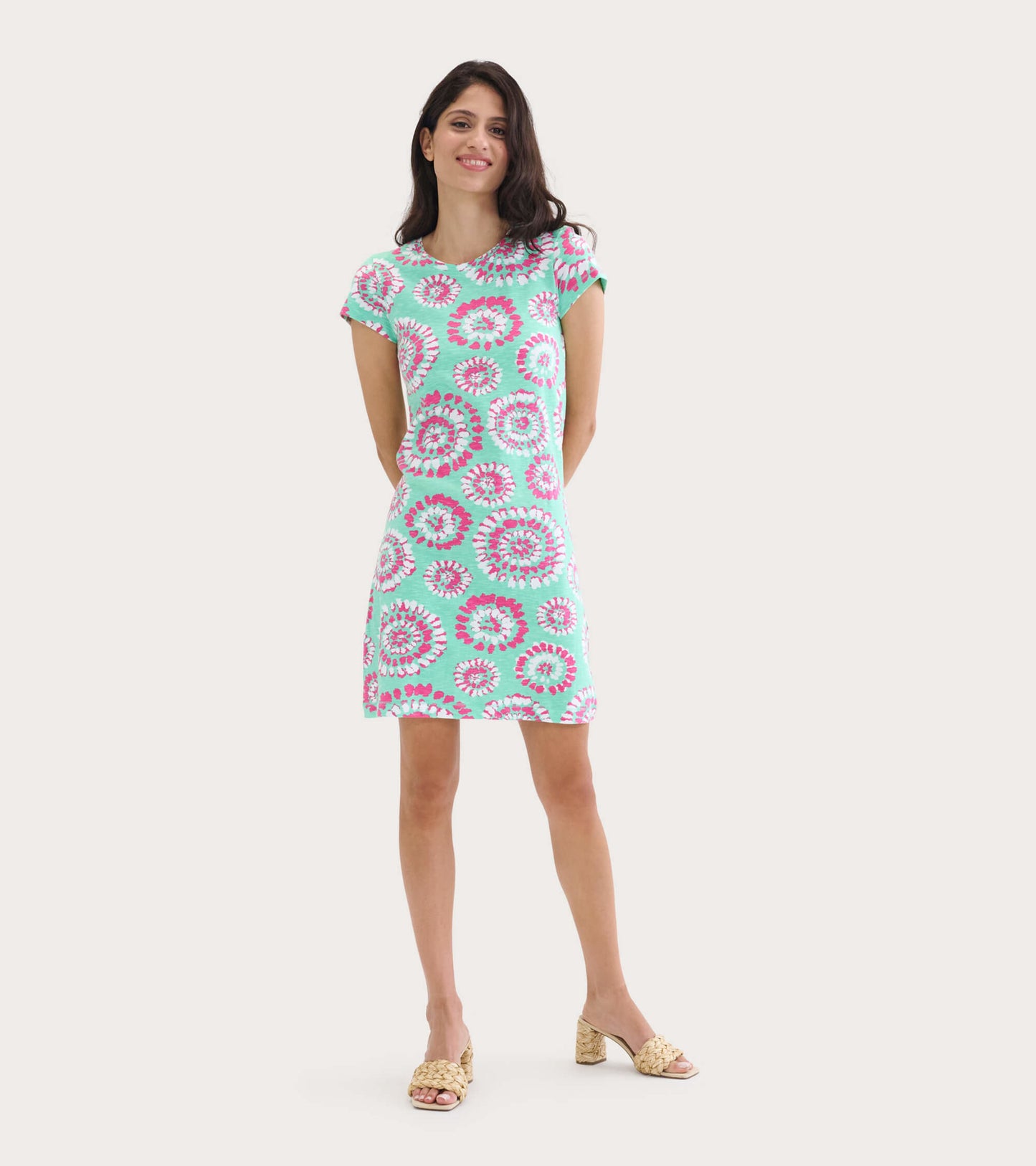 Women's Mandala Crew Neck T-Shirt Dress