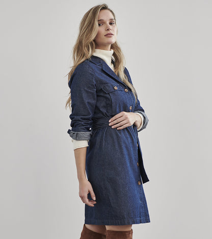 Denim Shirt Dress - Dark Wash