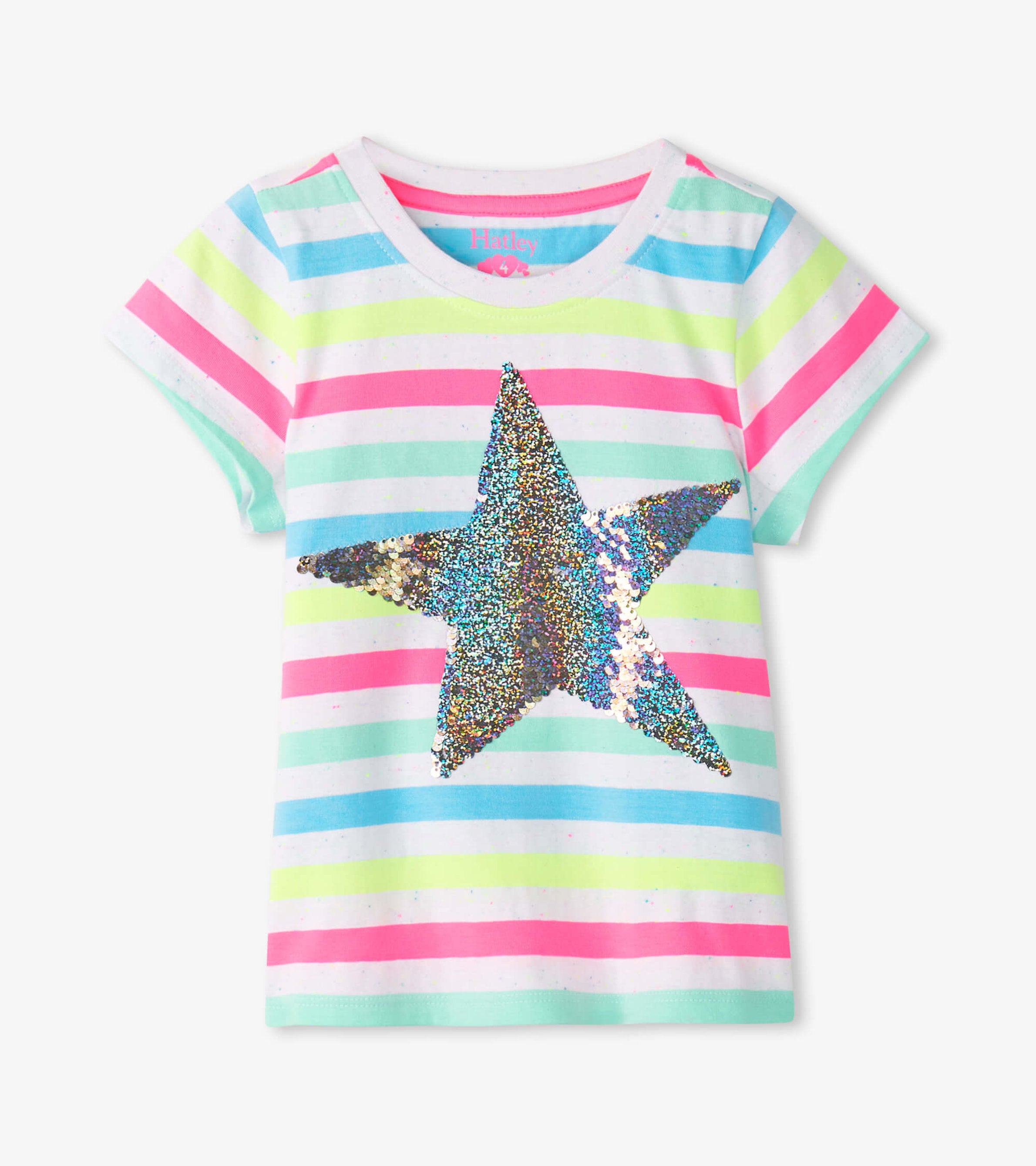 Girls Summer Sea Stripes Graphic Tee