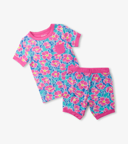 Girls Big Poppies Bamboo Short Pajama Set