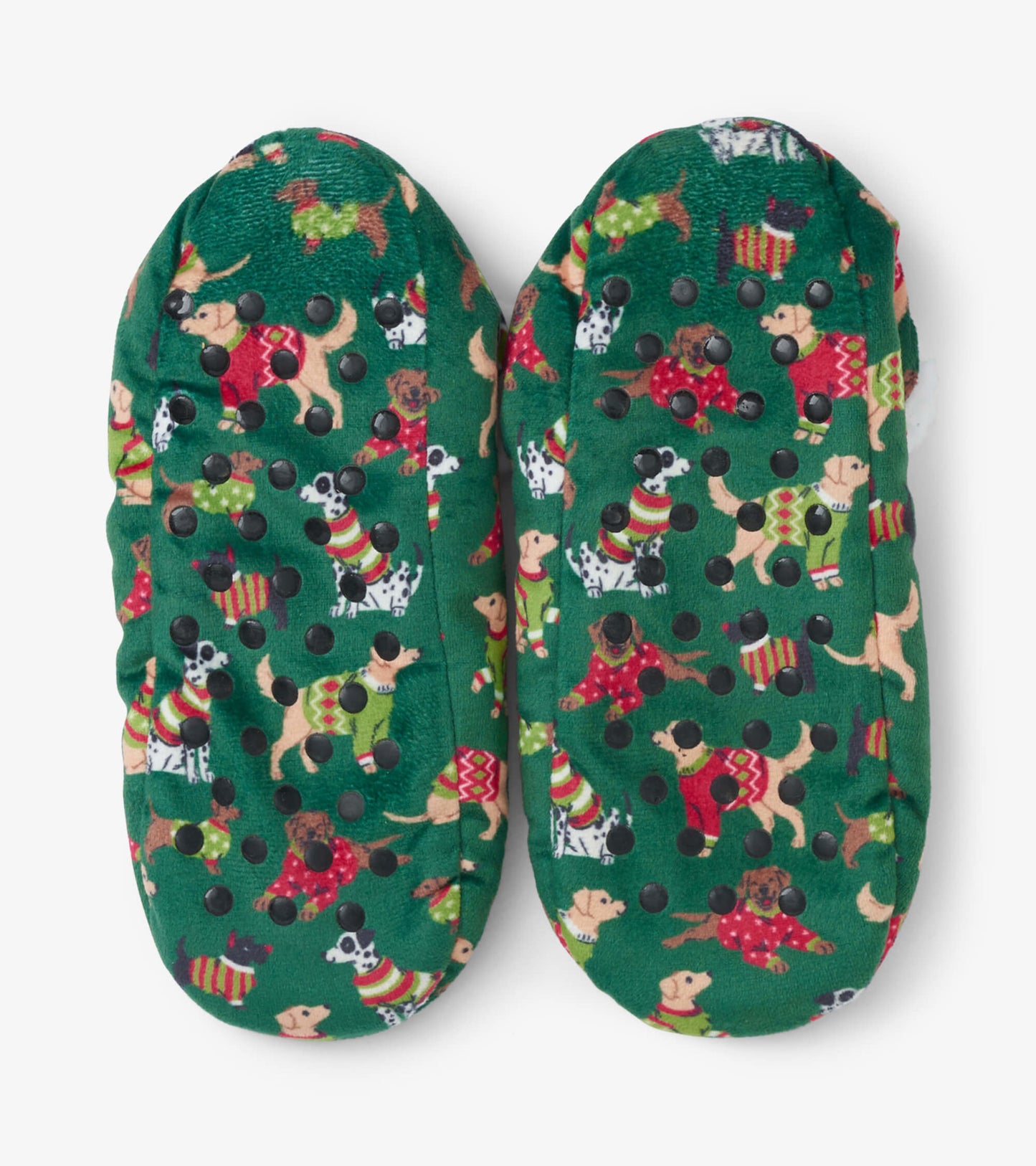 Women's Green Woofing Christmas Warm & Cozy Slippers